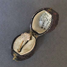 Load image into Gallery viewer, Lozenge shaped box. Lozenge shaped ring box. Antique ring box. Antique ring box. Vintage lozenge shaped ring box. Antique leather ring box. Leather ring box.