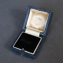 Load image into Gallery viewer, Vintage blue ring box with black velvet lining