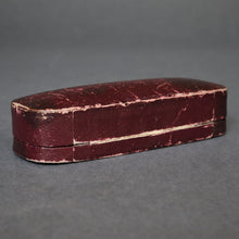 Load image into Gallery viewer, Antique leather pin box with cream satin lining