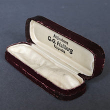 Load image into Gallery viewer, Antique leather pin box with cream satin lining