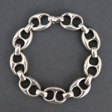 Load image into Gallery viewer, Mariner link bracelet. Anchor link bracelet. Gucci link bracelet. Vintage Gucci link bracelet. Vintage mariner link bracelet. Vintage anchor link bracelet. Puffy link bracelet. Vintage puffy link bracelet. Silver anchor link bracelet. Silver puffy link bracelet. Silver mariner link bracelet. Silver anchor link bracelet.