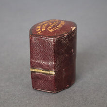 Load image into Gallery viewer, Antique Victorian lozenge-shaped ring box in brown leather
