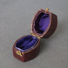 Load image into Gallery viewer, Lozenge shaped box. Lozenge shaped ring box. Antique ring box. Antique ring box. Vintage lozenge shaped ring box. Antique leather ring box. Leather ring box.