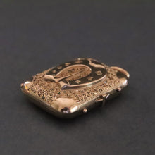 Load image into Gallery viewer, Antique Victorian era horseshoe locket in 14ct gold casing