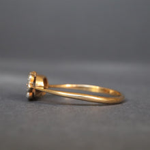 Load image into Gallery viewer, Vintage double daisy ring with diamonds in platinum & 18ct gold