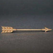 Load image into Gallery viewer, Antique arrow converter pendant with seed pearls in 15ct gold