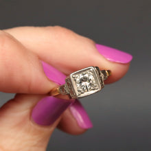 Load image into Gallery viewer, Art deco engagement ring. Art deco solitaire ring. Art deco diamond engagement ring. Art deco diamond solitaire ring. Vintage diamond solitaire ring. Platinum diamond solitaire ring. Vintage diamond solitaire ring. Vintage art deco diamond ring. Vintage art deco solitaire ring.