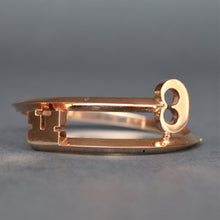 Load image into Gallery viewer, Vintage key bangle. Gold key bangle. Key bangle. Rose gold bangle. Rose gold key bangle. Rose gold key. Key bypass bangle. Vintage bypass bangle. Gold key bypass bangle. Rose gold bypass bangle. Rose gold key bypass bangle.