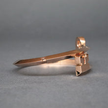Load image into Gallery viewer, Vintage key shaped bypass bangle in 9ct rose gold