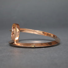 Load image into Gallery viewer, Vintage key shaped bypass bangle in 9ct rose gold