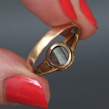 Load image into Gallery viewer, Antique Victorian era pearl & black enamel mourning ring in 15ct gold
