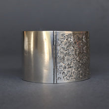 Load image into Gallery viewer, Antique Edwardian wide cuff with floral engraving in sterling silver