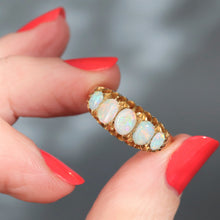 Load image into Gallery viewer, Antique Edwardian era opal five-stone ring in 18ct gold