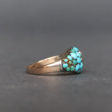 Load image into Gallery viewer, Antique Victorian era turquoise & pearl pinkie ring in 9ct gold