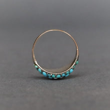 Load image into Gallery viewer, Antique Victorian era turquoise & pearl pinkie ring in 9ct gold