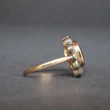 Load image into Gallery viewer, Antique blue sapphire (1.4ct) & diamond cluster ring in 20ct gold