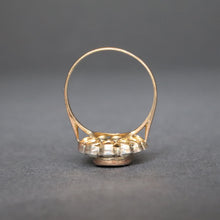 Load image into Gallery viewer, Antique blue sapphire (1.4ct) & diamond cluster ring in 20ct gold