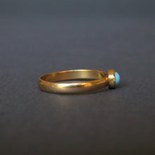 Load image into Gallery viewer, Antique Victorian era turquoise cabochon ring in 22ct gold