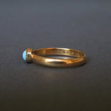 Load image into Gallery viewer, Antique Victorian era turquoise cabochon ring in 22ct gold