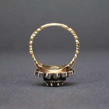 Load image into Gallery viewer, Vintage Georgian-style rose cut diamond rosette ring in 14ct gold