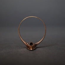 Load image into Gallery viewer, Vintage garnet doublet & diamond navette ring in 14ct gold
