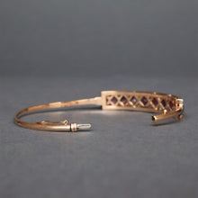 Load image into Gallery viewer, Antique ruby & diamond checkerboard bangle in 9ct gold