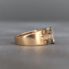 Load image into Gallery viewer, Vintage letter 'B' ring with diamonds in 14ct gold
