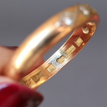 Load image into Gallery viewer, Antique Edwardian Scandi stacking band with diamonds in 18ct gold