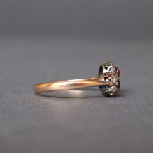 Load image into Gallery viewer, Antique ruby and diamond 'toi et moi' ring in 18ct gold
