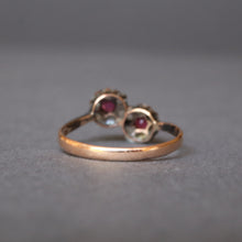 Load image into Gallery viewer, Antique ruby and diamond 'toi et moi' ring in 18ct gold