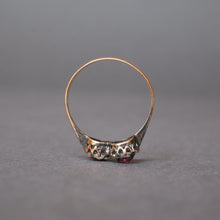 Load image into Gallery viewer, Antique ruby and diamond 'toi et moi' ring in 18ct gold