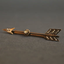 Load image into Gallery viewer, Antique Victorian diamond arrow brooch in 14ct gold