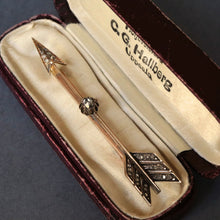 Load image into Gallery viewer, Antique pin box. Antique leather pin box. Antique brooch box. Leather pin box. Leather brooch box.