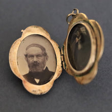 Load image into Gallery viewer, Antique Victorian enamel & ruby mourning locket in 14ct gold