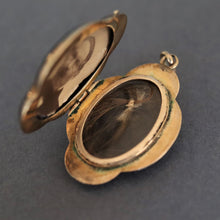 Load image into Gallery viewer, Antique Victorian enamel & ruby mourning locket in 14ct gold