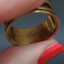 Load image into Gallery viewer, Antique Georgian mourning ring with black enamel in 18ct gold
