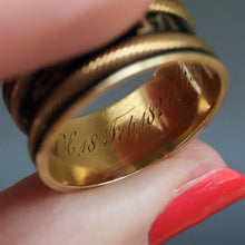 Load image into Gallery viewer, Antique Georgian mourning ring with black enamel in 18ct gold