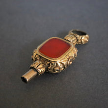 Load image into Gallery viewer, Antique Victorian era watch key with carnelian & gold casing