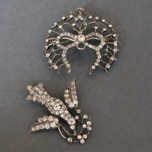 Load image into Gallery viewer, antique Victorian Saint Esprit converter pendant brooch silver paste French dove peace olive branch rosette ribbon vintage jewellery jewelry