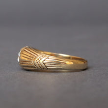 Load image into Gallery viewer, Antique art deco era solitaire ring with diamond (0.2ct) in 14ct gold