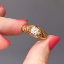 Load image into Gallery viewer, Art deco solitaire ring. Art deco diamond ring. Art deco diamond solitaire ring. Art deco engagement ring. Art deco stacking ring. Vintage diamond ring. Vintage diamond engagement ring. Vintage diamond solitaire ring. Art deco geometric ring.