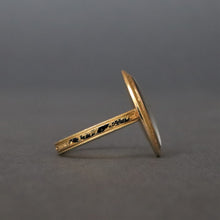Load image into Gallery viewer, Antique Georgian sepia mourning ring with angel in 14ct gold