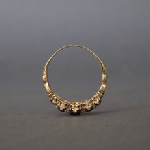 Load image into Gallery viewer, Vintage amethyst half hoop ring in 9ct gold