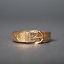 Load image into Gallery viewer, Antique stacking band. Antique Victorian ring. Antique stacking ring. Antique Victorian band. Antique buckle ring. Antique buckle band. Secret compartment ring. Hidden compartment ring. Secret compartment band. Hidden compartment band. Hairwork ring.