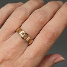 Load image into Gallery viewer, Antique Victorian buckle band with compartment in 18ct gold