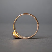 Load image into Gallery viewer, Antique coiled snake ring with OEC diamond in 14ct rose gold