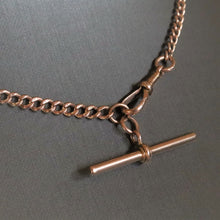 Load image into Gallery viewer, Antique curb link watch chain in 9ct rose gold (14.5"/37cm)