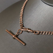 Load image into Gallery viewer, Antique curb link watch chain in 9ct rose gold (14.5"/37cm)