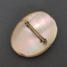 Load image into Gallery viewer, Antique brooch with Dionysus in sterling silver & mother of pearl