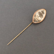 Load image into Gallery viewer, Antique Georgian era sepia mourning pin in 14ct gold
